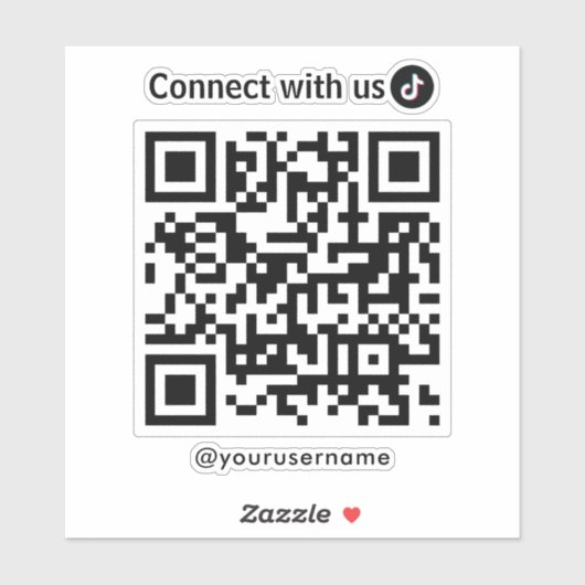 TikTok Connect met US QR Code Wit Sticker (Vel)