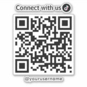 TikTok Connect met US QR Code Wit Sticker (Voorkant)