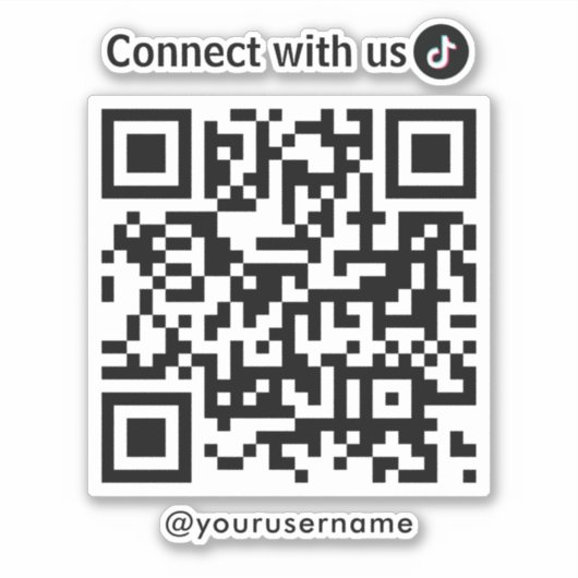 TikTok Connect met US QR Code Wit Sticker (Voorkant)