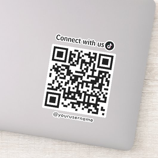 TikTok Connect met US QR Code Wit Sticker (Detail)