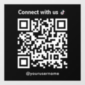 TikTok Connect met US QR Code Zwart Raamsticker (Vel)