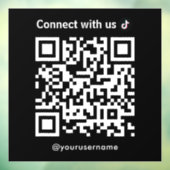 TikTok Connect met US QR Code Zwart Raamsticker (Vel 3)