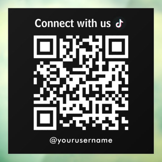 TikTok Connect met US QR Code Zwart Raamsticker (Vel 3)