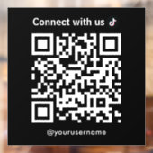 TikTok Connect met US QR Code Zwart Raamsticker (Vel 2)