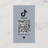 TikTok Dusty Blue Social Media QR Code Visitekaartje (Achterkant)