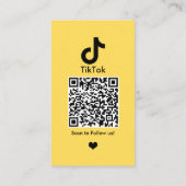 TikTok Geel Social Media QR Code Visitekaartje (Achterkant)
