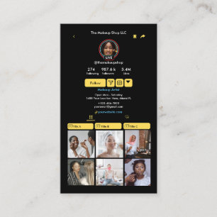 TikTok Geel Social Media QR Code Visitekaartje