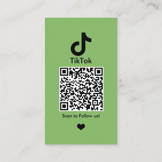 TikTok Geld Groene QR Code Social Media Visitekaartje (Achterkant)