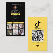 TikTok Gele QR-code voor sociale media-visitekaart Visitekaartje (Voorkant / Achterkant)