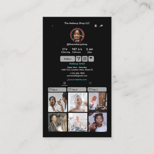 TikTok Grijze sociale media QR-code Visitekaartje (Voorkant)