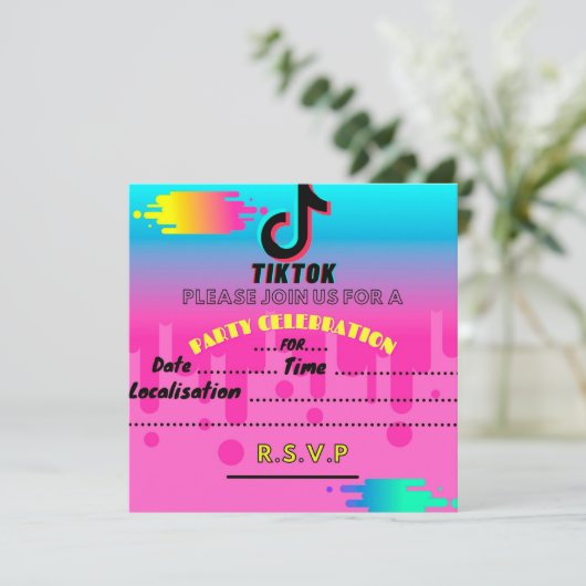 tiktok kaart (Staand voorkant)