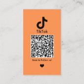 TikTok Oranje sociale media QR-code Visitekaartje (Achterkant)