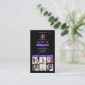 TikTok Paarse Social Media QR Code Visitekaartje (Staand voorkant)
