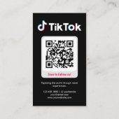Tiktok Profielfoto Raster Volg Me QR-code Visitekaartje (Achterkant)
