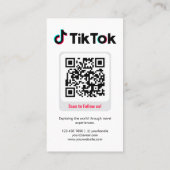 Tiktok Profielfoto Raster Volg Me QR-code Visitekaartje (Achterkant)