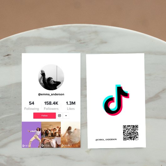 Tiktok Profile UGC Social Media Volg me Visitekaartje
