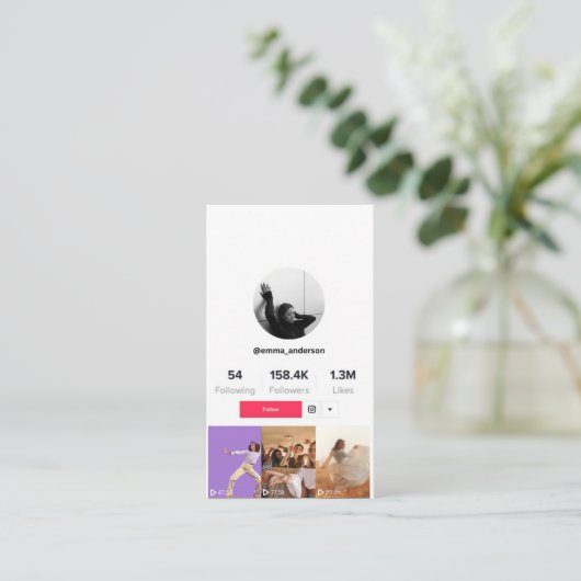 Tiktok Profile UGC Social Media Volg me Visitekaartje (Staand voorkant)