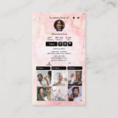 TikTok Roze Marmer QR Code Social Media Visitekaartje (Voorkant)