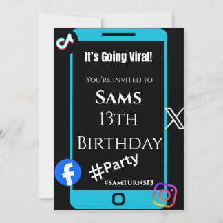 “TikTok Trend Party Invitations – Fun & Viral  Kaart