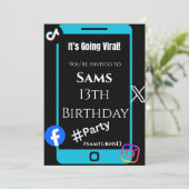 “TikTok Trend Party Invitations – Fun & Viral  Kaart (Staand voorkant)