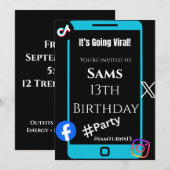 “TikTok Trend Party Invitations – Fun & Viral  Kaart (Voorkant / Achterkant)