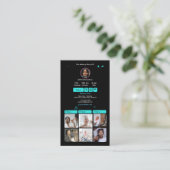 TikTok Turquoise Social Media QR-code Visitekaartje (Staand voorkant)