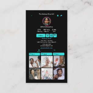 TikTok Turquoise Social Media QR-code Visitekaartje