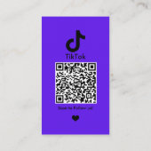 TikTok Violet Social Media QR Code Visitekaartje (Achterkant)