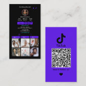 TikTok Violet Social Media QR Code Visitekaartje (Voorkant / Achterkant)