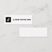 Tiktok Visitenkarte Gestalten Schwarz Weiß Mini Visitekaartje (Voorkant / Achterkant)