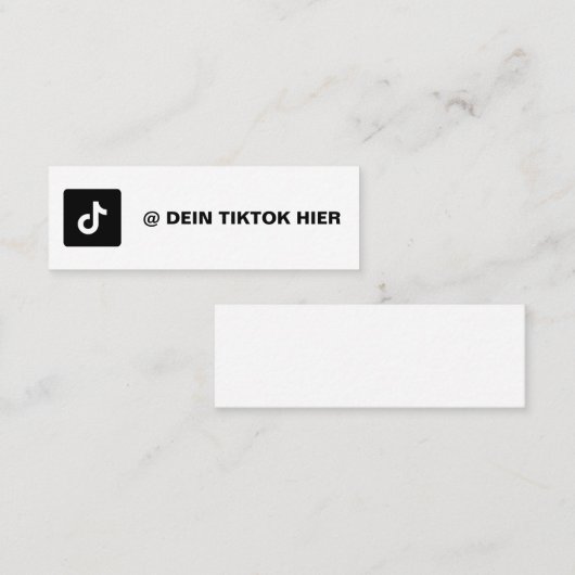 Tiktok Visitenkarte Gestalten Schwarz Weiß Mini Visitekaartje (Voorkant / Achterkant)