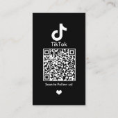 TikTok Zwarte Social Media QR Code Visitekaartje (Achterkant)