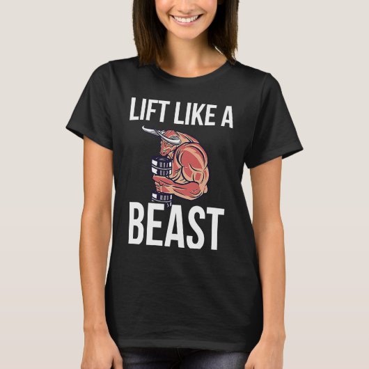 Til Als Een Beest Achterprint Bodybuilding T-shirt (Voorkant)