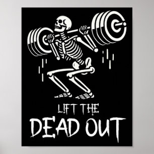 Til de dode grappige Halloween Workout Gewichtslif Poster