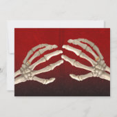 Til Death Blood Red Skeleton Gold Weddenschap RSVP Kaart (Achterkant)