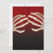 Til Death Blood Red Skeleton Gold Weddenschap RSVP Kaart (Achterkant)