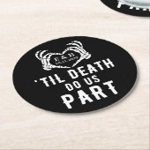 Til Death Bruiloft Zwart Papier Onderzetter (Gebogen)