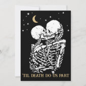 Til Death Cool Celestial Gothic Zwart Goud Bruilof Kaart (Voorkant)