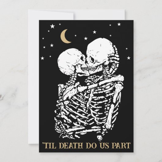 Til Death Cool Celestial Gothic Zwart Goud Bruilof Save The Date (Voorkant)