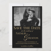Til Death Cool Celestial Gothic Zwart Goud Bruilof Save The Date (Achterkant)