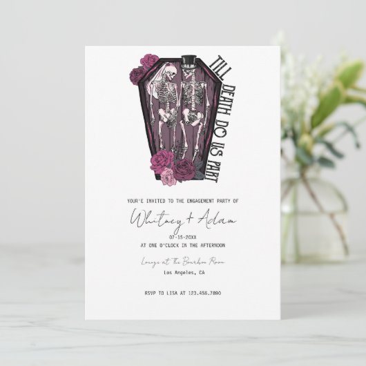 Til Death Do ons Part | Engagement Party | Gotisch Kaart (Staand voorkant)