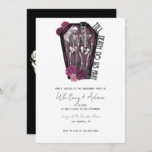 Til Death Do ons Part | Engagement Party | Gotisch Kaart (Voorkant / Achterkant)