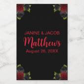 Til Death Do ons Part Gothic Black and Red Roses Wijn Etiket (Enkel label)