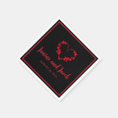 Til Death Do ons Part Gothic Black and Red Servet (Hoek)