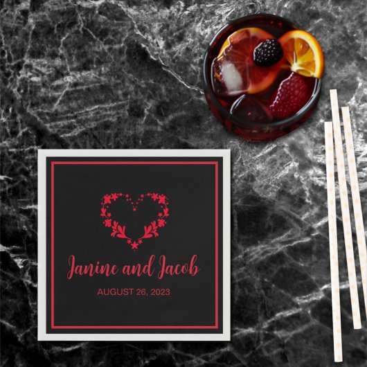 Til Death Do ons Part Gothic Black and Red Servet