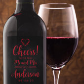 Til Death Do ons Part Gothic Black and Red Wijn Etiket