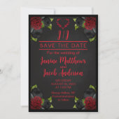 Til Death Do ons Part Gothic Black Save the Date Kaart (Voorkant)