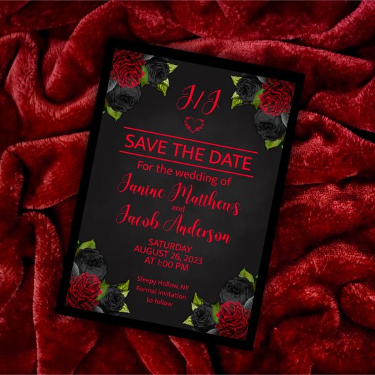 Til Death Do ons Part Gothic Black Save the Date Kaart