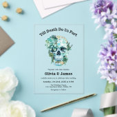 Til Death Do ons Part Gothic Halloween Wedding Acryl Uitnodigingen (Insitu (Huwelijk))