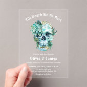 Til Death Do ons Part Gothic Halloween Wedding Acryl Uitnodigingen (Insitu (Draagbaar))